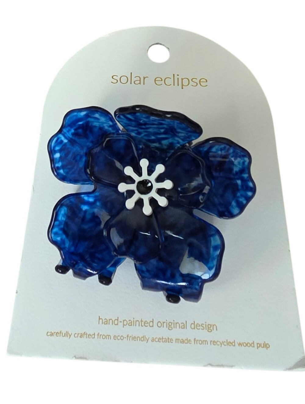 Solar Eclipse Handmade Origami Anemone Flower Claw Hair Clip